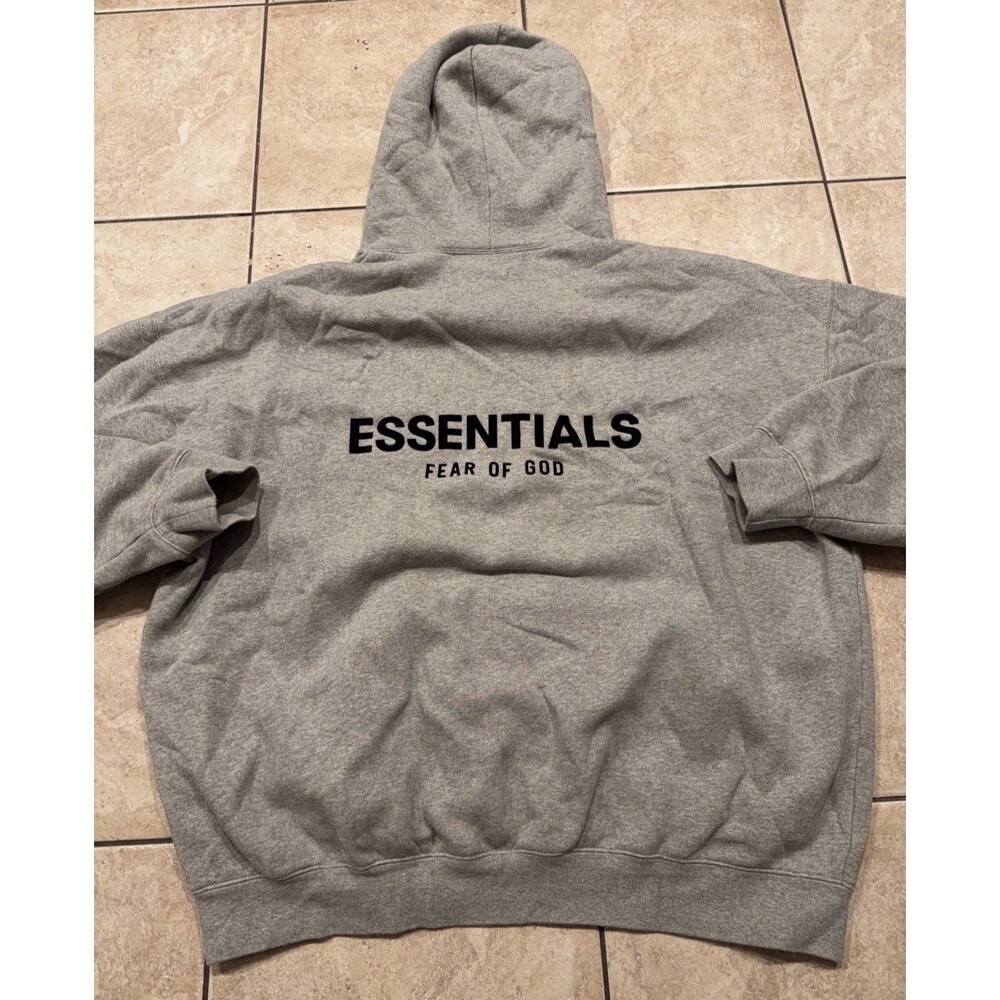 Fear of God Essentials Hoodie Mens XL Grey Pullover sweatshirt sweater - Picture 1 of 8